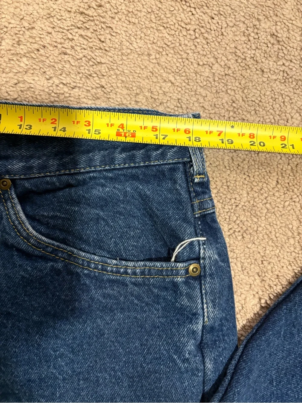 L.L. Bean Men's Heavyweight  Flannel Lined Cotton Outdoor Blue Jeans